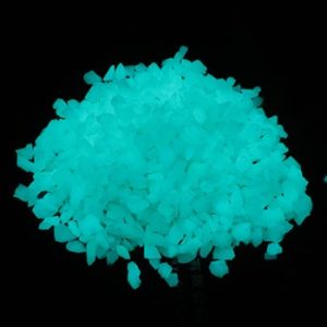 Aqua color glow in dark gravel stone