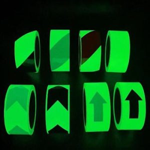 Photoluminescent warning gummed tape