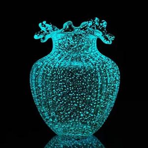 Photoluminescent glass vase